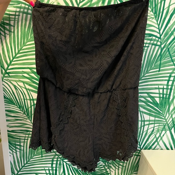 Free People Beautiful Black Open Back Romper L Tube Top Cover Up - Picture 3 of 6